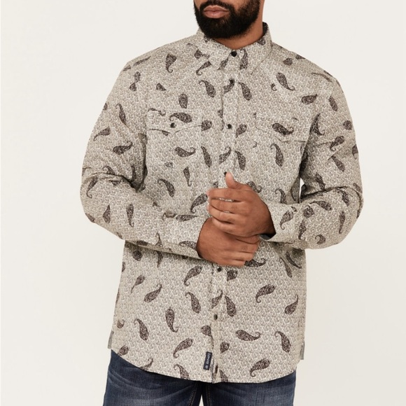 MOONSHINE SPIRIT MEN'S TATTOO PAISLEY PRINT LONG SLEEVE SNAP WESTERN SHIRT - Picture 5 of 5